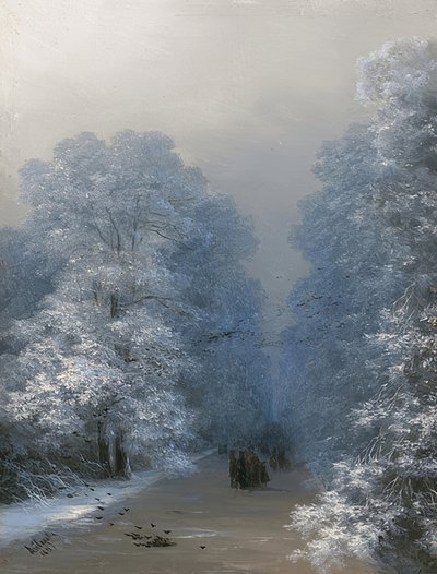 Paisagem de inverno. 1876 de Ivan Konstantinovich Aivazovsky