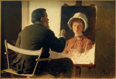 Kramskoi, retratando sua filha de Ivan Nikolaevich Kramskoy