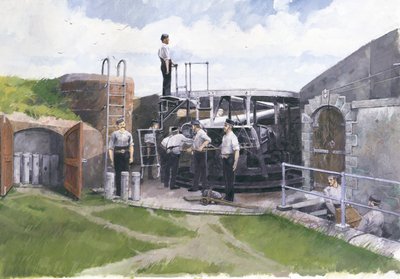 Poste de canhão, Castelo de Pendennis, Cornualha, século XIX, 1998 de Ivan Lapper