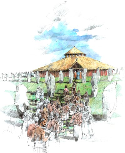 Procissão cerimonial Santuário do Círculo de Pedra de Avebury, Wiltshire, 3º Milênio aC, c1990-2010. de Ivan Lapper
