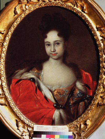 Retrato da grã-duquesa Anna Petrovna da Rússia (1708-1728) (Retrato da grã-duquesa Anna Petrovna da Rússia). Pintura de Ivan Nikitich Nikitin (Nikitine) (por volta de 1680-após 1742), óleo sobre tela, antes de 1716. Arte russa do século XVIII. Estado Trety de Ivan Nikitich Nikitin
