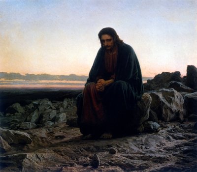 Cristo no Deserto. ou Cristo no Deserto. de Ivan Nikolaevich Kramskoy