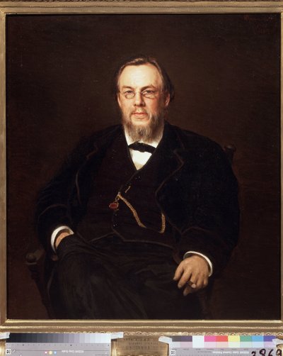 Retrato do colecionador Dr. Sergei Botkin (1832-1889) (Retrato do colecionador Dr. Sergei Botkin). Pintura de Ivan Nikolayevich Kramskoi (1837-1887), óleo sobre tela de Ivan Nikolaevich Kramskoy