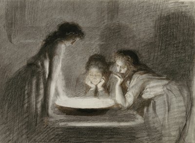 Cartomancia na véspera de Natal, década de 1870 de Ivan Nikolaevich Kramskoy