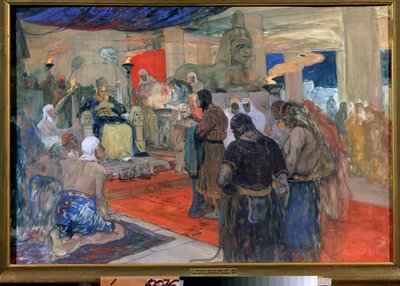 Antiguidade egípcia: "um faraó em frente à sua corte", c.1900 de Ivan Silych Goriuschkin Sorokopudov