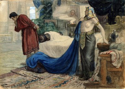 "José e a mulher de Putifar", c.1900 (aguarela, guache) de Ivan Silych Goriuschkin Sorokopudov