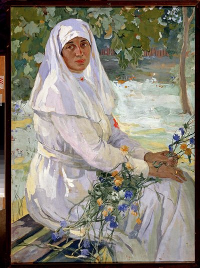 Retrato de uma enfermeira da Cruz Vermelha (Cruz Vermelha) de Ivan Silych Goriuschkin Sorokopudov
