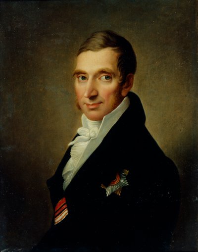 Retrato do médico Johann-Georg von Ruehl 1768-1846, 1823 de Ivan Vasilyevich Luchaninov