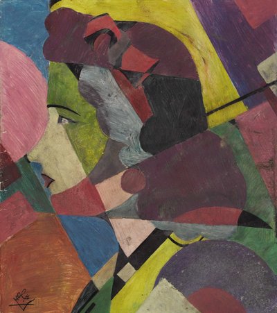 Mulher de perfil. de Ivan Vassilyevich Klyun