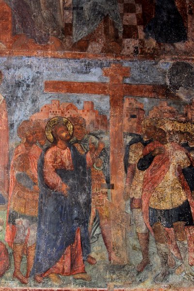Afresco na Catedral de Nossa Senhora do Signo, Novgorod, início do século XVIII. de Ivan Yakovlevich Bakhmatov