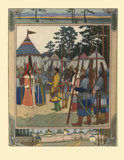 Ilustração para o conto de fadas Marya Morevna, 1901 de Ivan Yakovlevich Bilibin