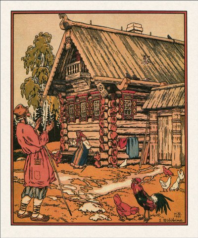 Ilustração do Conto do Pescador e do Peixe, 1933 de Ivan Yakovlevich Bilibin