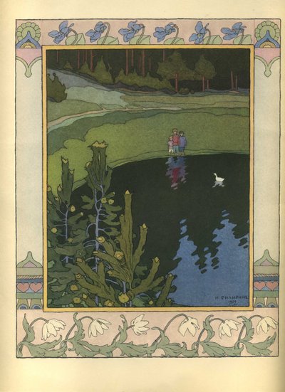 Ilustração para o conto de fadas O Pato Branco, 1902 de Ivan Yakovlevich Bilibin