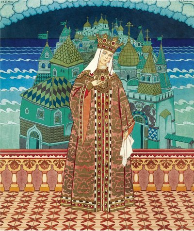 Militrissa. Figurino da ópera O conto do czar Saltan de N. Rimsky-Korsakov de Ivan Yakovlevich Bilibin