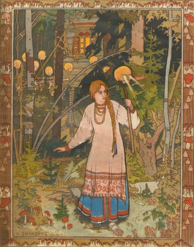 Vasilisa, a Bela Ilustração do livro Vasilisa, a Bela, 1900 de Ivan Yakovlevich Bilibin