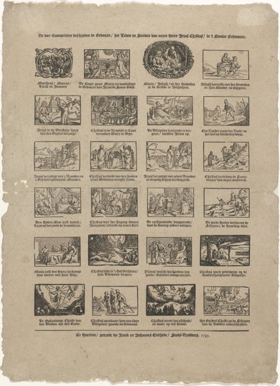 Os Quatro Evangelistas Descrevem o Nascimento / Vida e Morte de Nosso Senhor Jesus Cristo / no Novo Testamento (título no objeto) de Izaak Enschedé