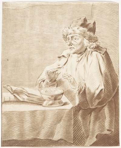 Retrato de Jurraan Buttner perto de um consolador de Izaak Jansz. de Wit