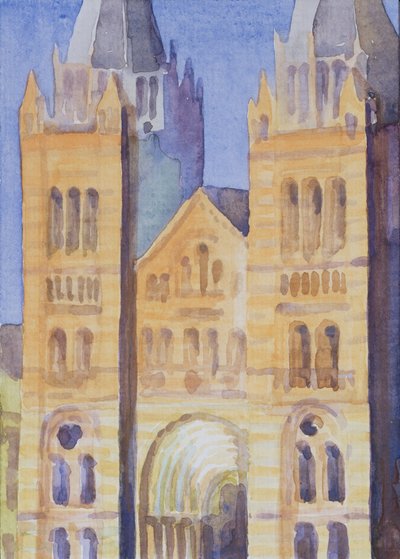 Entrada Principal do Museu de História Natural, London, Sunset, 1994 (wc on paper) de Izabella Godlewska de Aranda