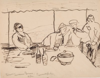 Noite no terraço, Bormes, Provence de J.A. Jerichau