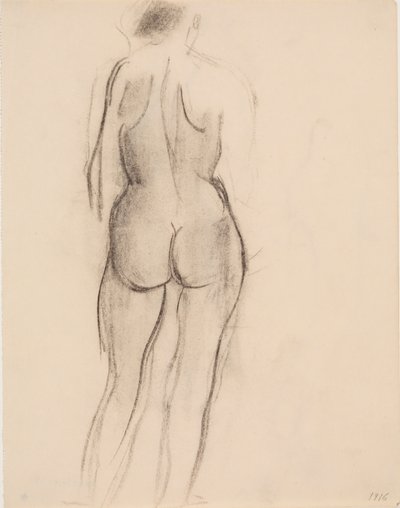 Modelo feminino em pé, visto de costas de J.A. Jerichau