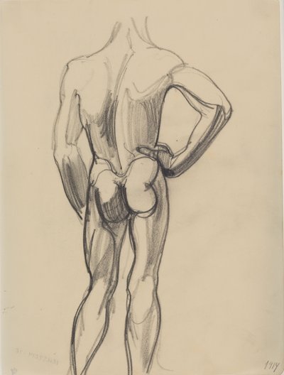 Modelo masculino, visto de costas de J.A. Jerichau