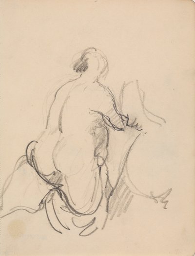 Mulher nua em pé, vista de costas de J.A. Jerichau