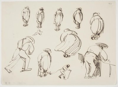 Estudos de figuras com as costas viradas de J.A. Jerichau