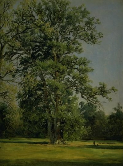 Um Carvalho. Vista do jardim em Wörlitz perto de Dessau de Johan Christian Dahl