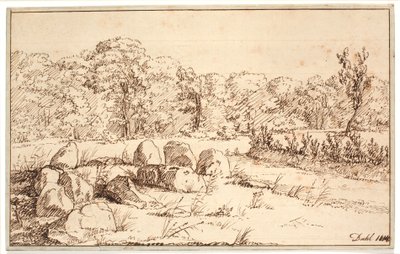 Paisagem com restos de um dólmen de Johan Christian Dahl