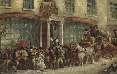 Adega de cavalos brancos Hatchetts, Piccadilly, Londres (chromolitho) de J.C. Maggs