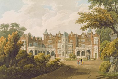 Holland House, a sede do Senhor Honrado Lord Holland, gravado por R. Havell und Son de J.C. Smith