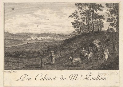 Paisagem com Carrinho após a pintura no gabinete do Sr. Poullain, 1780. de JF Borgnet