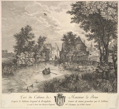 Paisagem fluvial após a pintura no gabinete do Sr. Poullain, 1780. de JF Borgnet