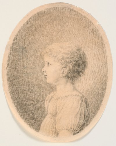 Retrato de criança. Perfil à direita de J.F. Clemens