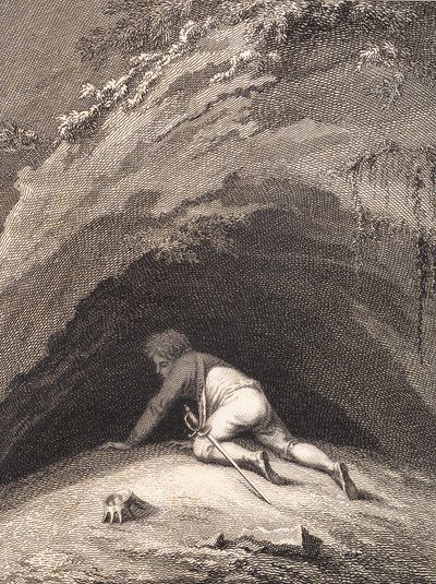 O espancado Niels Klim rasteja para dentro da caverna de J.F. Clemens