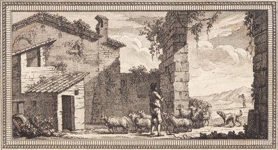 Um pastor com ovelhas e cabras de J.F. Clemens