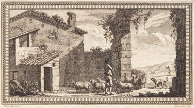 Um pastor com ovelhas e cabras de J.F. Clemens