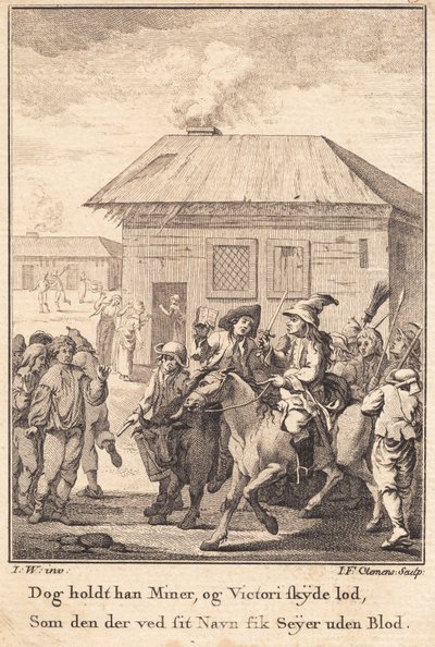 O oficial de justiça a cavalo, à frente do exército Anholt de J.F. Clemens