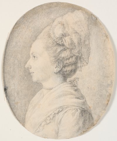 Retrato feminino. Perfil à esquerda de J.F. Clemens