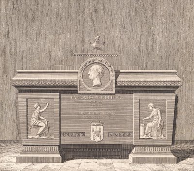Sarcófago de Ludvig Holberg em Sorø de J.F. Clemens