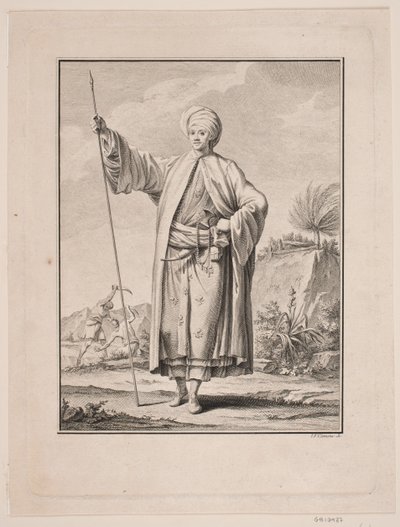 Retrato de Carsten Niebuhr em vestido árabe de J.F. Clemens