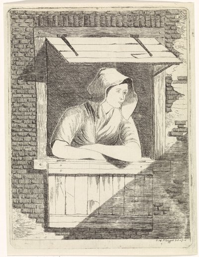 Mulher a uma janela aberta de J.H. Pluygers