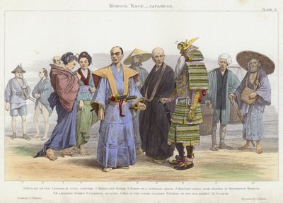 Mongol Race, japonês (gravura colorida) de J.L. (after) Williams