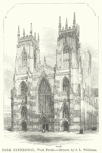Catedral de York, Frente Oeste (gravura) de J.L. (after) Williams