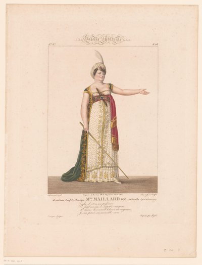 Retrato de Marie-Thérèse Davoux em de rol van Armide Miss Maillard (título no objeto) de J.L. Benoist (II)