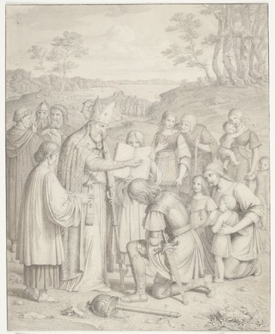 batismo cristão dos primeiros dinamarqueses de J.L. Lund