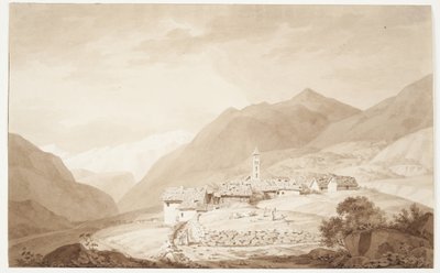 A aldeia de Airolo nos Alpes de J.L. Lund