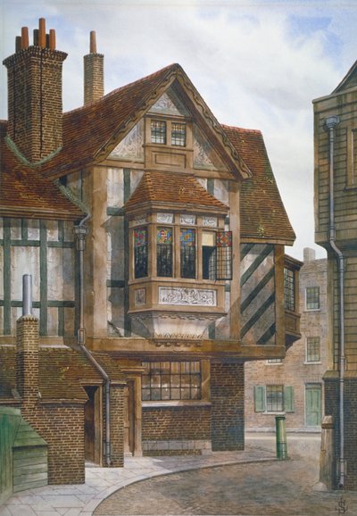 Casas em Bishopsgate, cidade de Londres, 1860. de JL Stewart