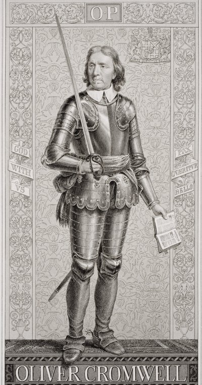 Oliver Cromwell (1599-1658) de "Ilustrações da História Escocesa e Inglesa", Volume I de J.L. Williams