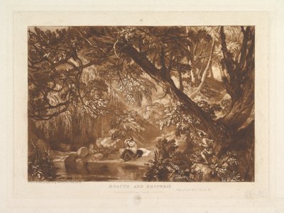 Ésaco e Hesperie, Vide Ovid Metamorphosis, Livro XI Liber Studiorum, parte X..., 1 de janeiro de 1819. de Joseph Mallord William Turner